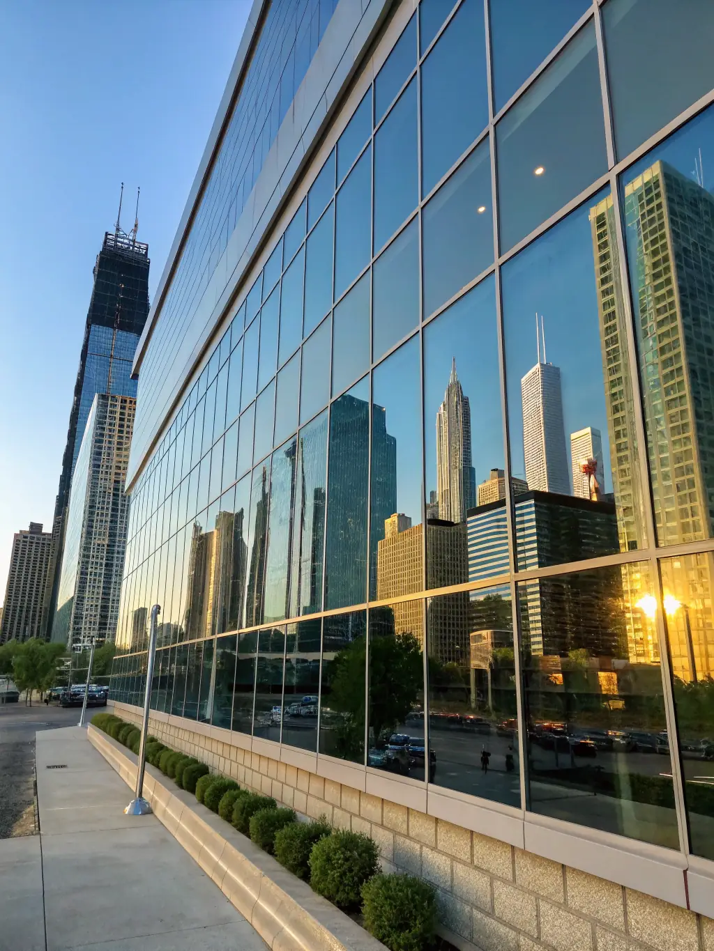 An image of a modern office building with a globe overlay, symbolizing international business in Saint Vincent.
